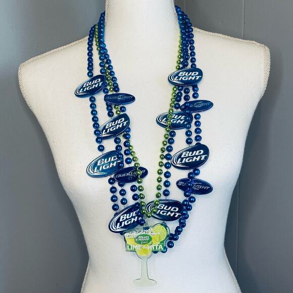 Bud Light Beer Bead Necklace Lot of 4 Collectible - Picture 2 of 5